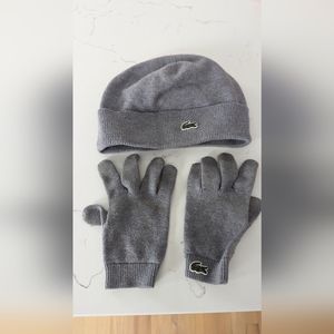 Lacoste kids hat and gloves